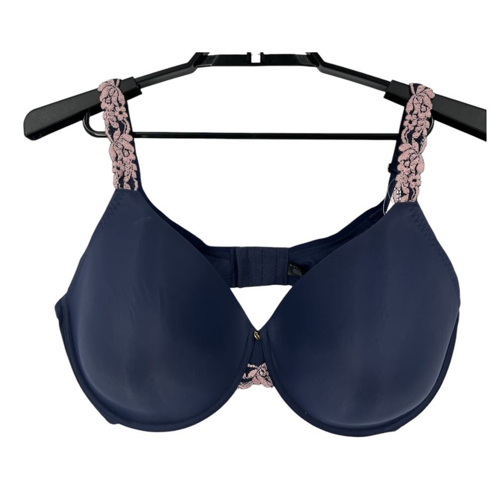 Natori Bra 736037 body double with lace full fit dark blue size 40DDD 40F